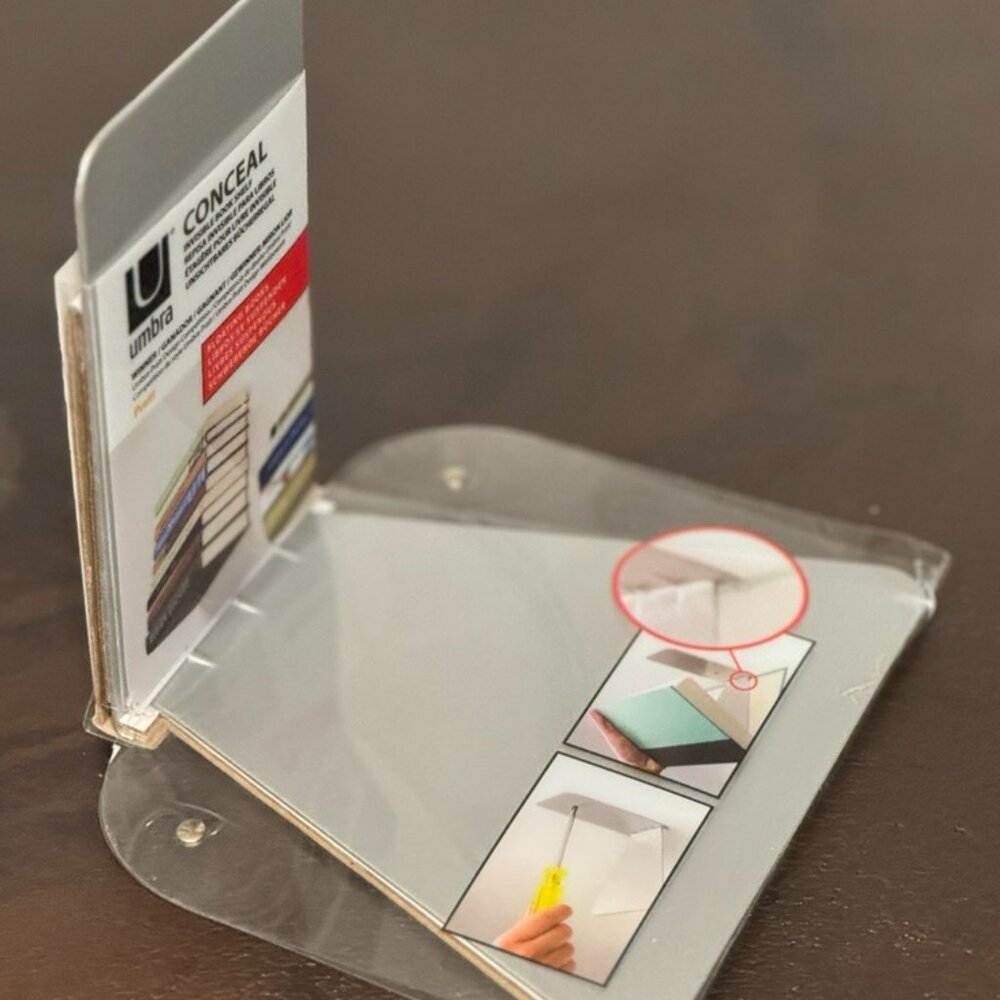 UMBRA Conceal Floating Bookshelf • Silver • Sleek Invisible Design